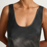 Silk Laundry Scoop Neck Dress - Smoke
