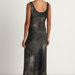 Silk Laundry Scoop Neck Dress - Smoke