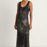 Silk Laundry Scoop Neck Dress - Smoke