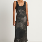 Silk Laundry Scoop Neck Dress - Smoke