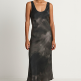 Silk Laundry Scoop Neck Dress - Smoke