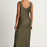 Silk Laundry Scoop Neck Dress - Pine