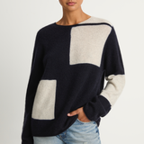 Suzusan Cashmere Seamless Long Pullover - Black / Light Grey
