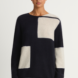 Suzusan Cashmere Seamless Long Pullover - Black / Light Grey