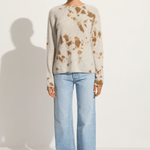 Suzusan Cashmere seamless pullover Long in ecru / light grey