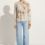 Suzusan Cashmere seamless pullover Long in ecru / light grey