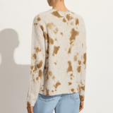 Suzusan Cashmere seamless pullover Long in ecru / light grey