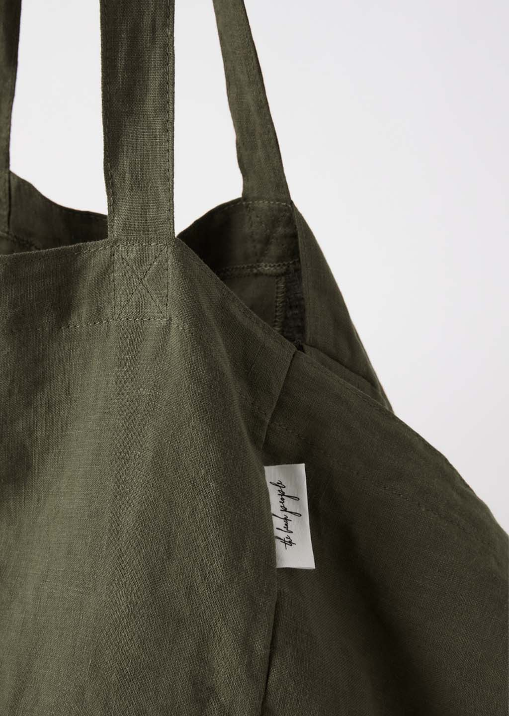 The Beach People Linen Tote Bag - Bottle Green
