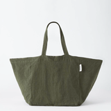 The Beach People Linen Tote Bag - Bottle Green