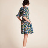 Trovata Birds of Paradis Gia dress in wild hibiscus