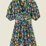 Trovata Birds of Paradis Gia dress in wild hibiscus