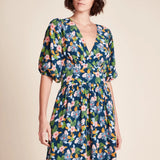 Trovata Birds of Paradis Gia dress in wild hibiscus