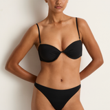 Vitamin A Mabel Underwire Bandeau Top - Samba Bottom - Black