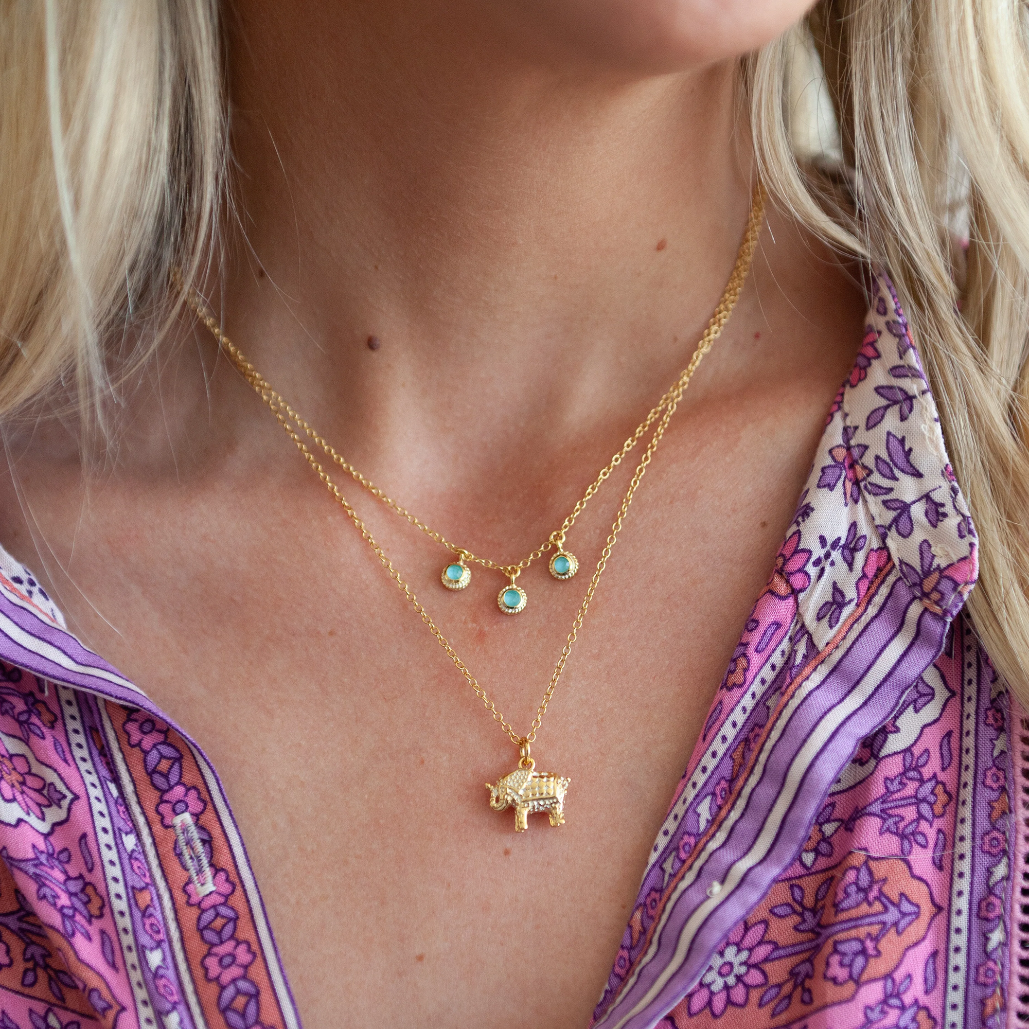 Anna Beck Small elephant charm necklace