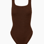 Hunza G Square Neck One Piece - Metallic Chocolate