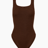 Hunza G Square Neck One Piece - Metallic Chocolate