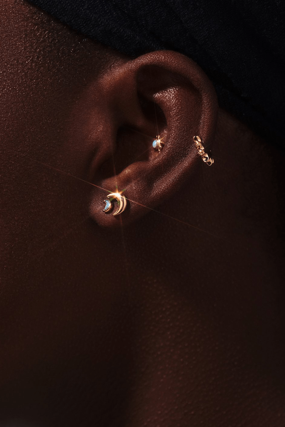 Pamela Love Celestial moon stud