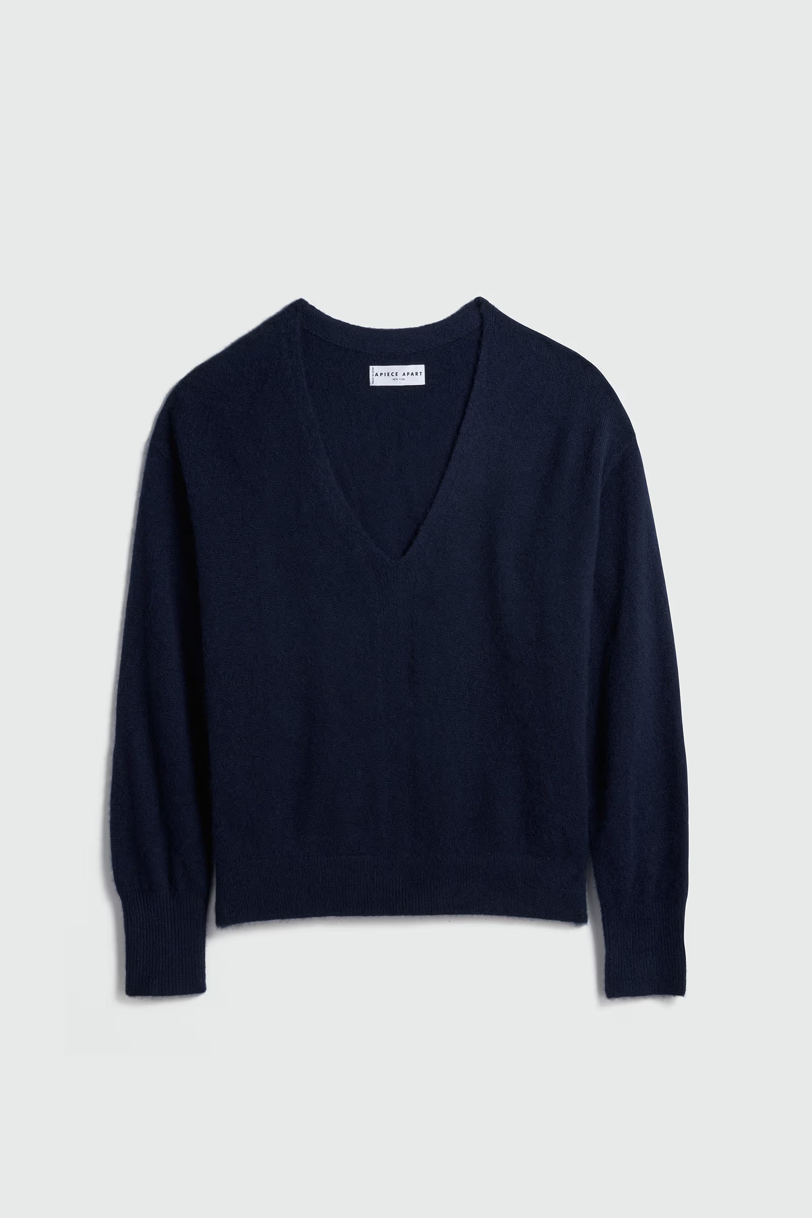 Apiece Apart Softest Silk Cashmere V-Neck - Eclipse