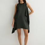 BONDI BORN Como Waterfall Mini Dress - Forest