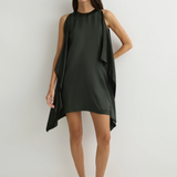 BONDI BORN Como Waterfall Mini Dress - Forest