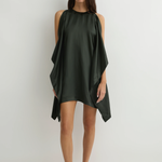 BONDI BORN Como Waterfall Mini Dress - Forest