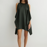 BONDI BORN Como Waterfall Mini Dress - Forest