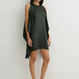 BONDI BORN Como Waterfall Mini Dress - Forest