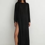 BONDI BORN Cremona Tie-Side Maxi Coverup - Black