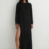 BONDI BORN Cremona Tie-Side Maxi Coverup - Black