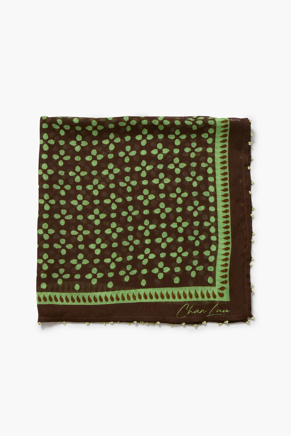 Chan Luu Beaded Floral Bandana - Espresso