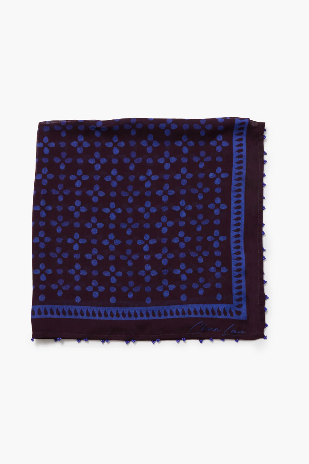 Chan Luu Beaded Floral Bandana - Lapis