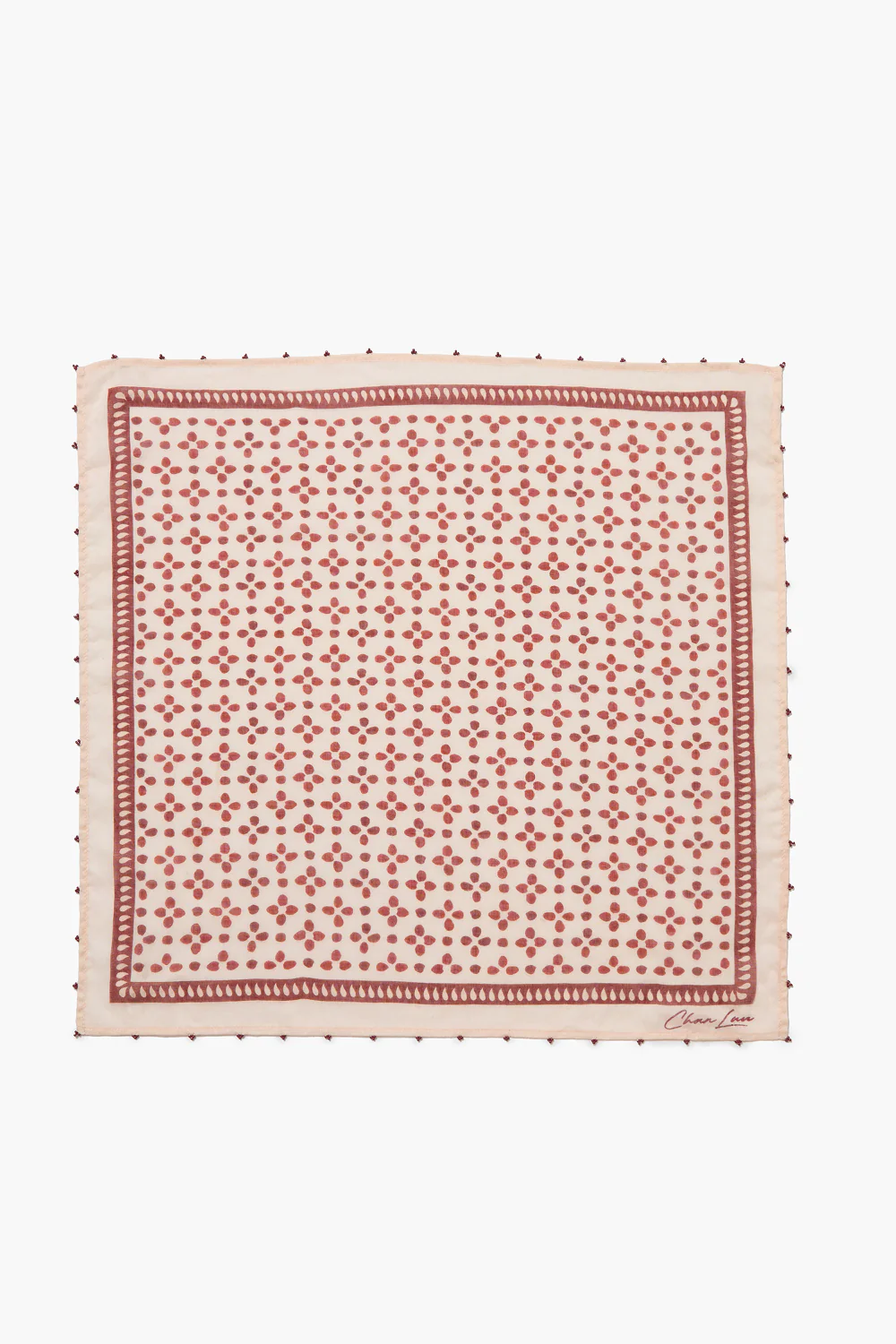 Chan Luu Beaded Floral Bandana - Pink Sand