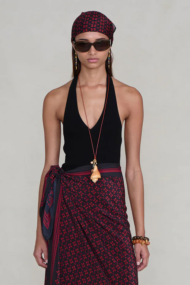 Chan Luu Beaded Floral Bandana - Sapphire