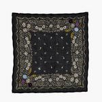 Chan Luu Embroidered Floral Bandana - Jet Black