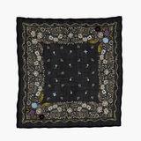 Chan Luu Embroidered Floral Bandana - Jet Black