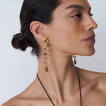 Chan Luu Fishbone Tiered Earrings Quartz