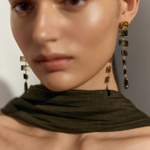 Chan Luu Fishbone Tiered Earrings Quartz