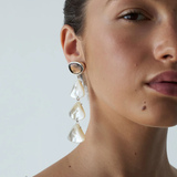 Chan Luu Scale Earrings - White MOP
