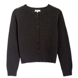 Demylee Emma Crochet Cotton Linen Cardigan - Shadow