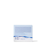 Product packaging with text and a blue label on a white background