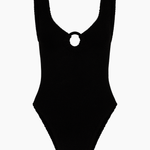 Hunza G Celine One Piece with Tonal Hoops - Black