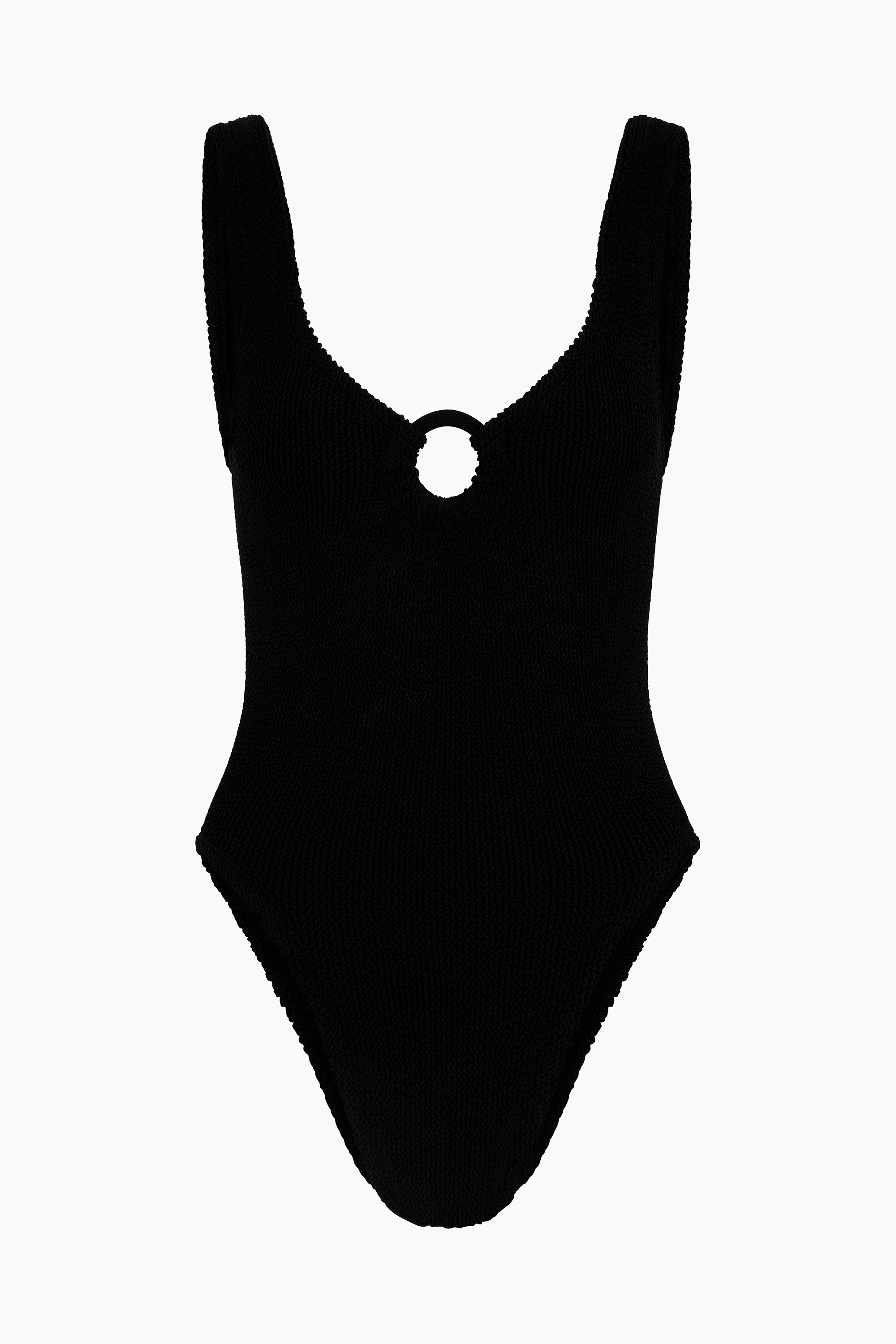 Hunza G Celine One Piece with Tonal Hoops - Black