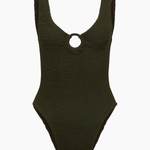 Hunza G Celine One Piece with Tonal Hoops - Metallic Khaki