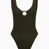 Hunza G Celine One Piece with Tonal Hoops - Metallic Khaki