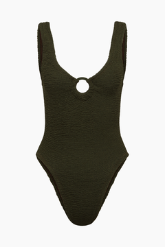 Hunza G Celine One Piece with Tonal Hoops - Metallic Khaki