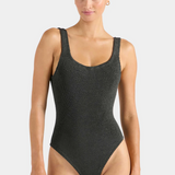 Hunza G Square Neck One Piece - Metallic Graphite