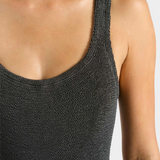 Hunza G Square Neck One Piece - Metallic Graphite