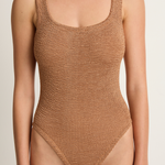 Hunza G Square Neck One-Piece - Metallic Cocoa