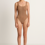 Hunza G Square Neck One-Piece - Metallic Cocoa