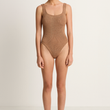 Hunza G Square Neck One-Piece - Metallic Cocoa